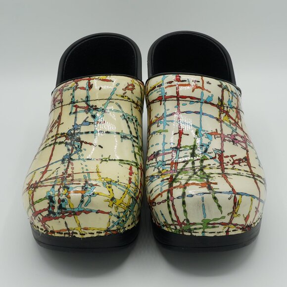 Dansko Milticolor Abstract Rainbow Paint Spatter Clogs Women's Size 36 (EU) - Picture 6 of 10